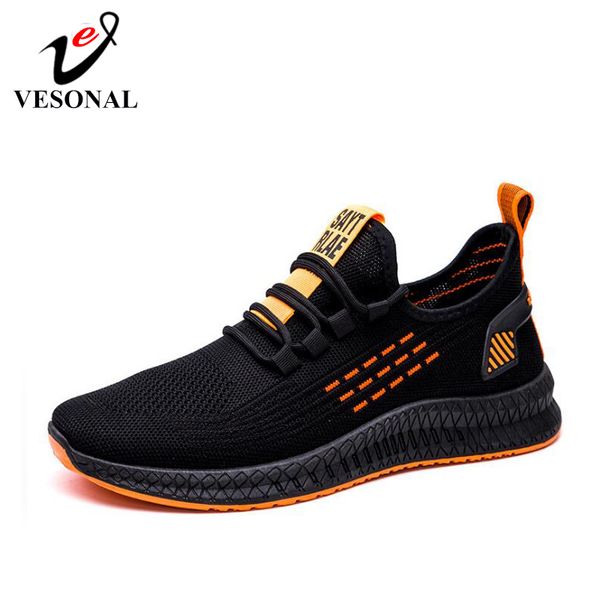 

vesonal 2020 new sneakers men shoes casual spring summer breathable comfortable male shoes walking footwear cx200622, Black