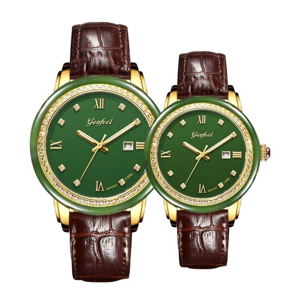 

new couple watch jade ms. watches business men's clock jade automatic mechanical personality creative carnival men's watches, Slivery;brown
