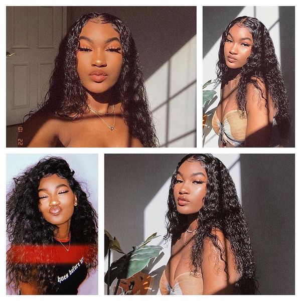 

парик глубокая волна фронта шнурка человеческих волос парики бразильская фронта шнурка парики человеческих волос remy msbeauty 13x4 шнурка с, Black