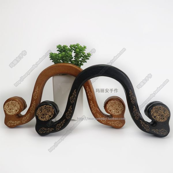 

several wood shaped wood handle fund hand wan light restore ancient ways 2 color japanese a gentle wind flower manual parts, Black
