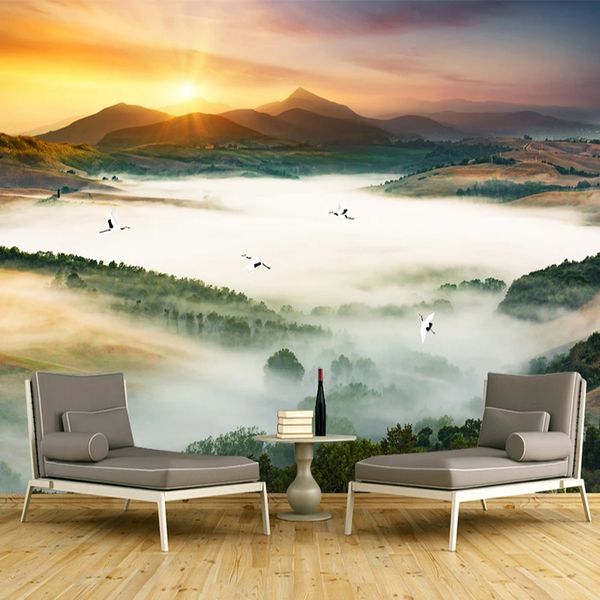 

custom any size mural wallpaper 3d nature forest landscape fresco living room bedroom background wall decor papel de parede 3 d