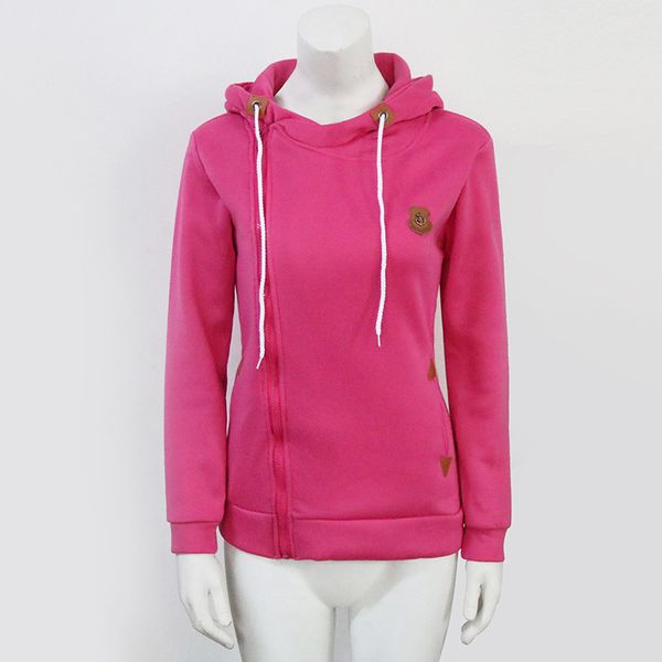 

новый hooded top осень и молния с длинными рукавами зимней куртка женской, Black