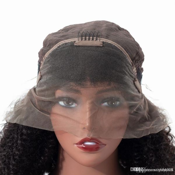 

mongolian kinky curly human hair wig with pre plucked hairline for women remy 13*4 curly lace front human hair wigs bytr, Black