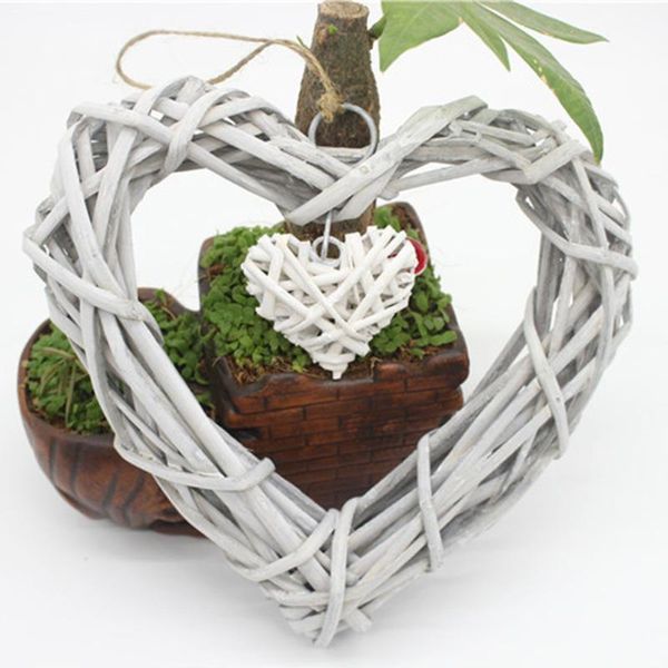 

урожай стиль рустик день рождения смазливая свадебные двери домашнее украшение yard wall garden рождество плетеные сердца венок висячие укра