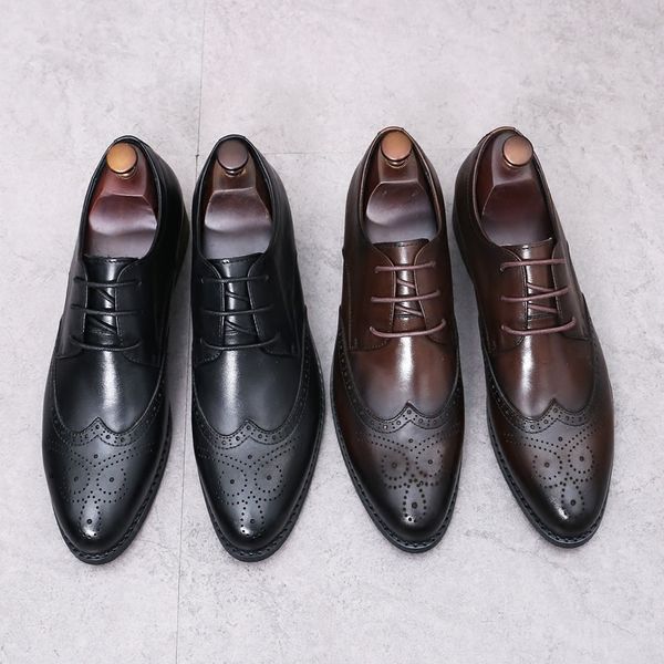 

натуральная кожа брки вырезали заостренные мужскую обувь кружево с отдыхом обувью старинными свадебными туфлями, Black