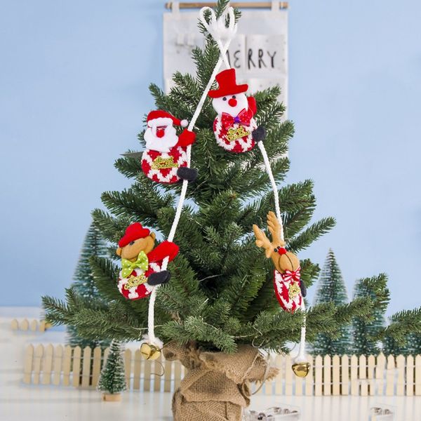 

christmas decoration fabric double climbing rope santa claus creative christmas tree snowman bell pendant ozdoby swiateczne