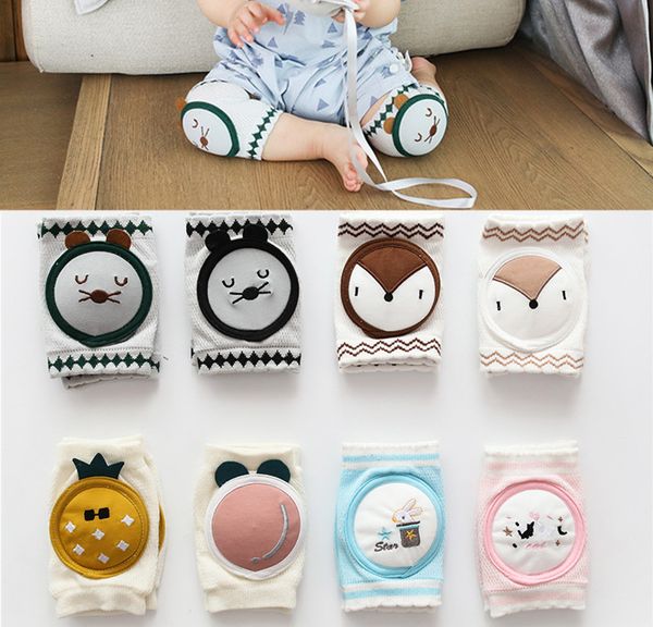

1 pair baby knee pads infant toddler kneepads protector baby leg warmers mesh breathable kids safety crawling elbow cushion pad, Black;gray