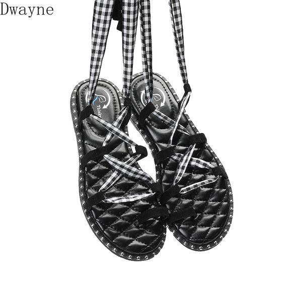 

strap sandals female summer 2020 new flat bottom strap roman beach shoes, Black