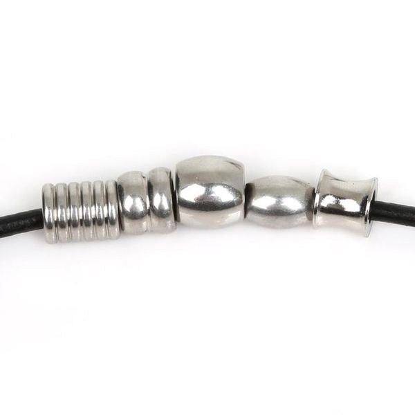 

stainless steel big hole spacer beads ring inner hole 4 5 6 mm for diy jewelry beads craft bracelet necklace findings