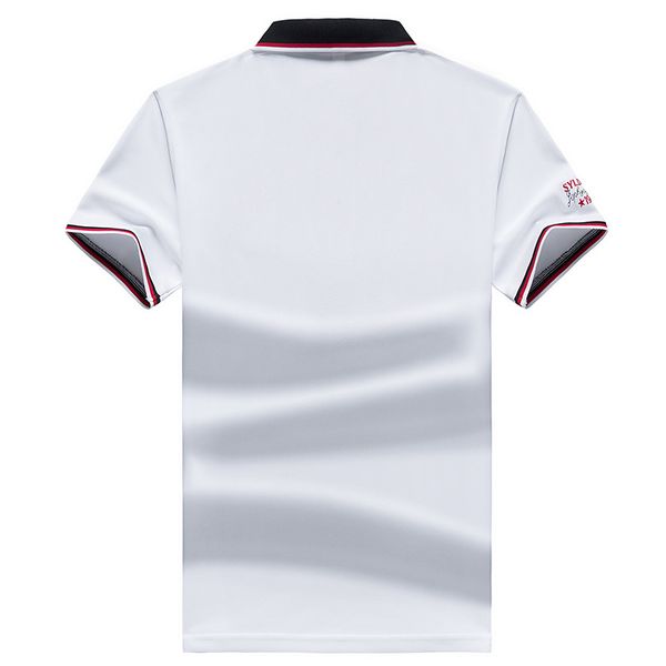 

polo shirt men men polyester short sleeved summer dress shirt brand jersey polo hombre size m-4xl dropshipping, White;black