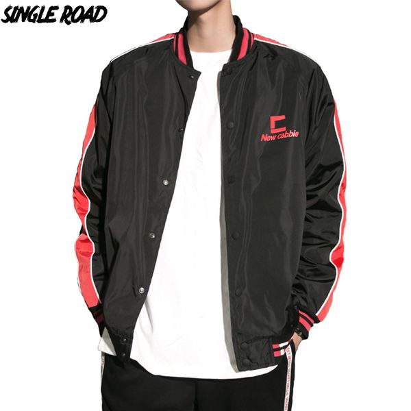 

singleroad куртка мужчину streetwear 2019 hip hop bomber jacket black tracksuit пальто мужская повседневная одежда mans куртка ветровка, Black;brown