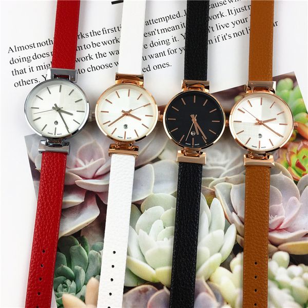 

wholesales fashion women watch genuine leather dress wristwatch quartz lady clock luxury famous design gift, Slivery;brown