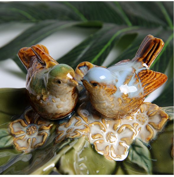 

high-density ceramic glaze materials plate plates home decor model bowl conjoined bird art room table display prop accessories zj0522