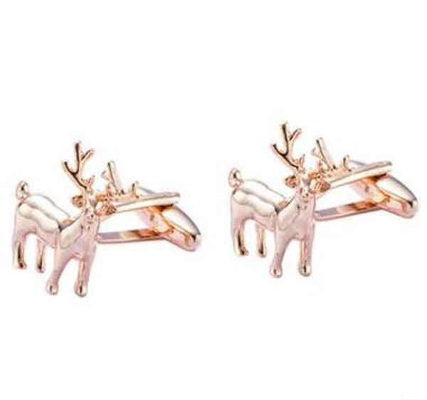 

new cuff links christmas gift copper cufflink novelty xmas gift french button present deer animal jewelry, Silver