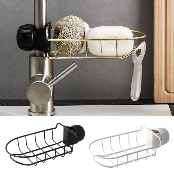 

home accessories iron sink hanging punch faucet storage bathroom hollow out shelves kitchen drain storage rack organizer