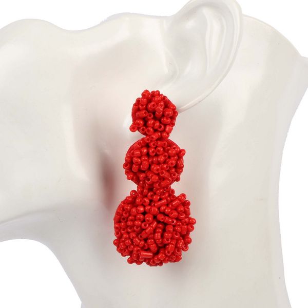 

florosy bohemia handmade beaded tassel drop dangle earrings for women fashion colorful ball long statement hanging jewelry 2019, Silver