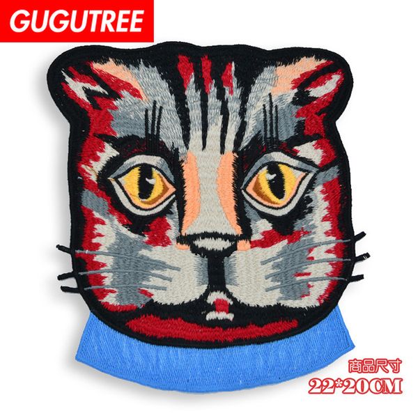 

gugutree вышивки патчей больших кошек патча животных значки аппликация патчи для одежды dx-199, Black