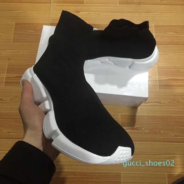 

dhl with box 2019 new speed stretch-knit mid women men casual shoes shoes speed training knit mid black sneakers g02