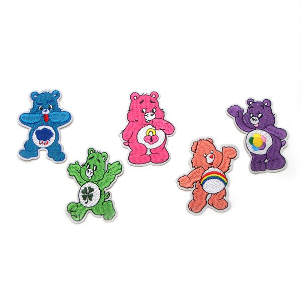 

care bears sticker for clothing applications patches on clothes iron cartoon embroidered patch for backpack handbag badge 1pcs, Gray