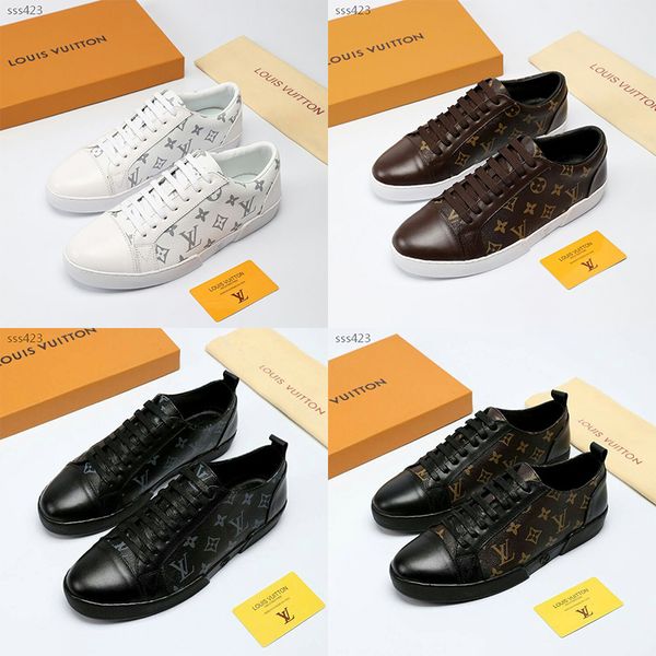

2020 spring and autumn new european station luxury men's shoes big low-shoes plaid leather casual trend flat board shoes men size 39-45