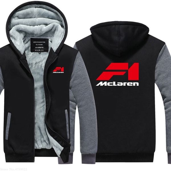 

korean winter thicken warm hoodie mclaren sweatshirt hoodies zipper coat oversize male jacket coat clothes g