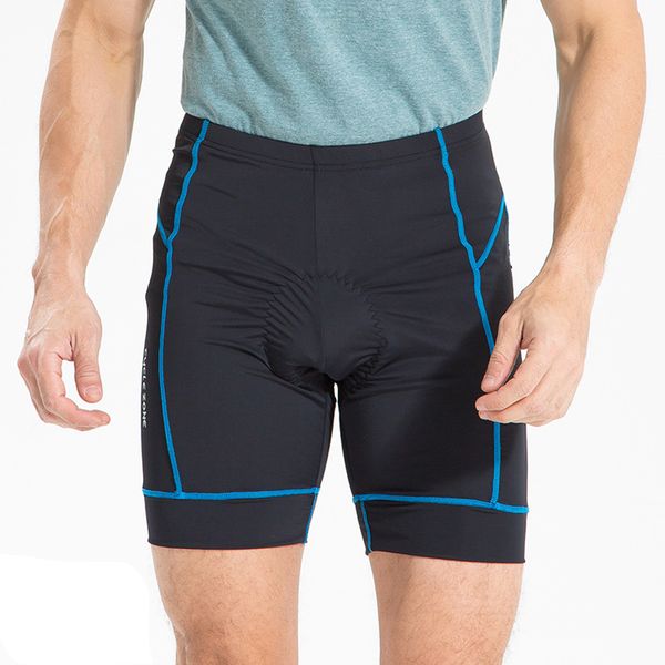 

men tight sponge padded biking outdoor summer quick dry elastic breathable soft 3d sports absorption cycling shorts, Black