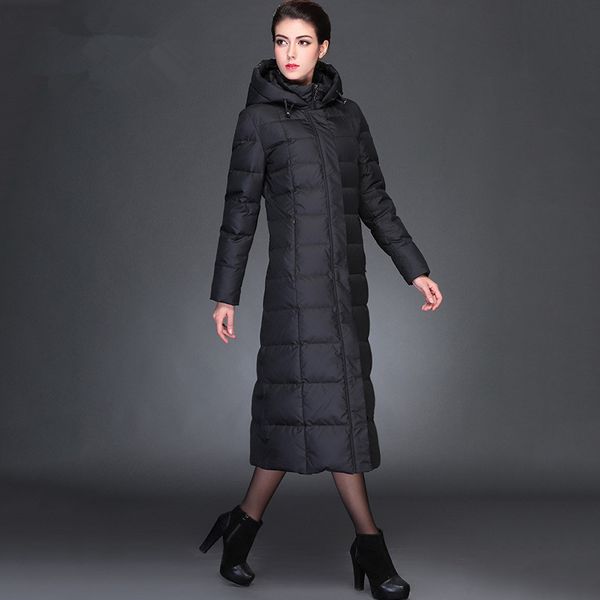 

женский пуховик зимняя куртка женщин корейский длинный куртки вниз пальто женский теплая куртка плюс размер chaqueta mujer свободного my3896, Black