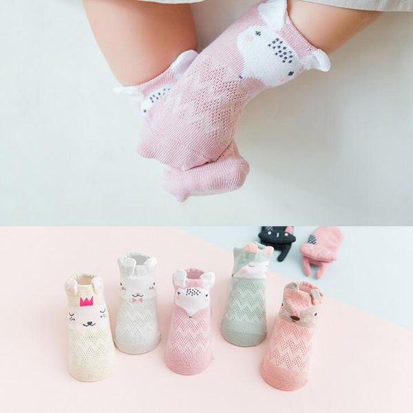 

kids toddler big little girls fashion cotton crew seamless socks -5 pairs/ lot cartoon fox cotton socks, Pink;yellow