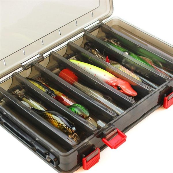 

14 grid portable outdoor fishing gear baits box double-sided storage waterproof durable plastic fishing tackle box 20