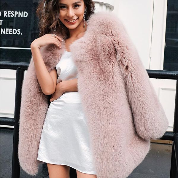 

maylofuer real and natural fur coat long women fur coats for winter o-neck, Black