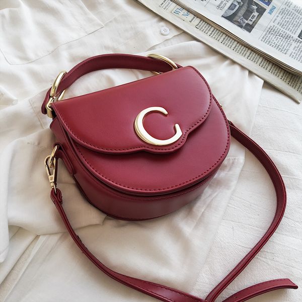 

new ladies shoulder bag pu tide foreign style handbag fashion texture personality simple soft leather saddle bag