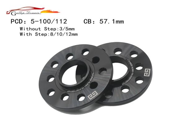 

gallop domain 2pc 5x100/5x112 3/5/8mm wheel spacer 57.1mm alloy aluminum forge wheel spacer suit for seat ibiza leon car-styling