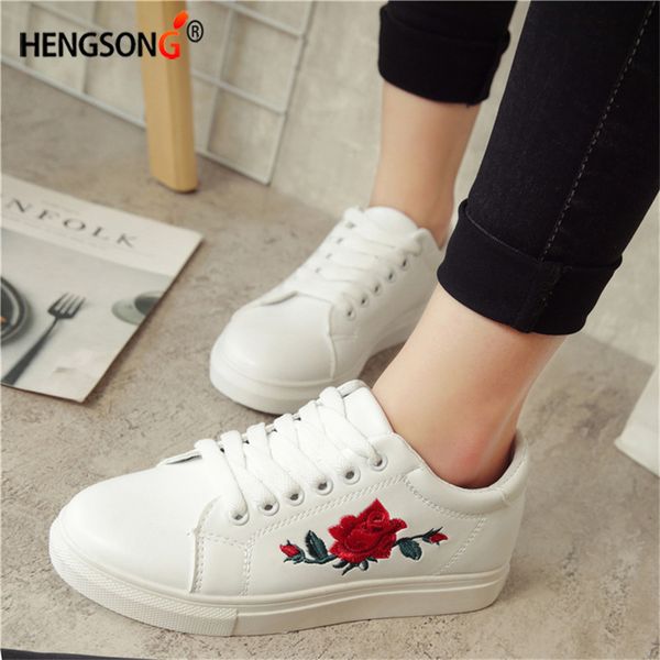 

2018 spring sneakers women shoes women sport shoes comfortable pu leather rubber all season jogging walking shoe print