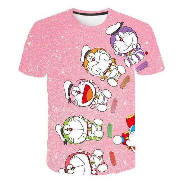 

the latest japanese anime dingdong cat / one piece luffy cartoon t-shirt men and women sports casual short-sleeved t-shirt, White;black