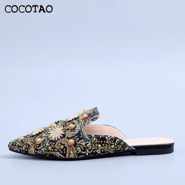 

slippers 2021 women's baotou half outside commuting workplace without heel lazy shoes pointed to one pedal wild sandals, Black