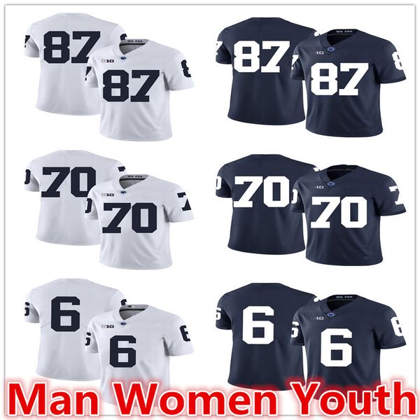 

настройка ncaa penn state nittany lions футбольные майки kyle carter 87 mahon blocks 70 malik golden 6 джерси любое имя номер размер s-5xl, Black
