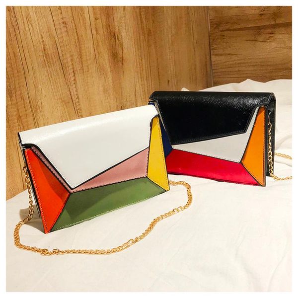 

summer patchwork leather 2020 handbag geometric large capacity casual shoulder bag crossbody bags for women bolso mujer
