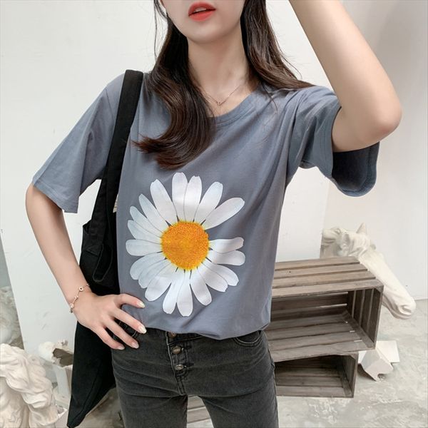 

short-sleeved women 2020 t-shirt loose half-sleeved ins fashionable t-shirt large size white cotton body tie
