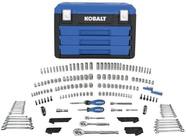 

Kobalt 227 piece mechanic tool et tandard ae metric poli hed chrome new