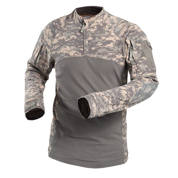 

long sleeve fitness running shirt cotton warm crossfit sportswear men sport t shirt special forces army fan frog rashgard, Black;blue