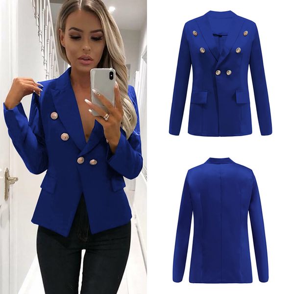 

2019 autumn winter women coats long sleeve office lady blazer open front short cardigan suit jacket office coats 19ing, White;black