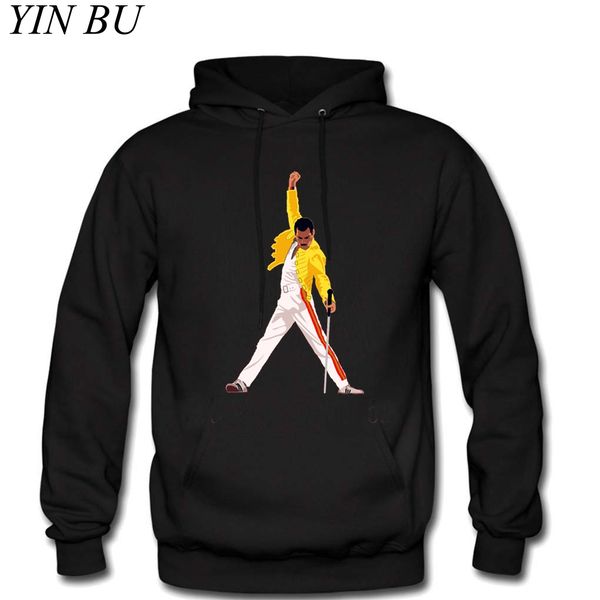 

new harajuku men freddie mercury hoodies pullovers sweatshirt hip hop casual hoodie hip hop tracksuit hoody hooded sweatshirts, Black