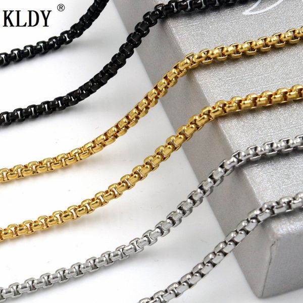 

kldy men chain stainless steel chain necklace men's silver gold black necklace hip hop women jewelry quality wholesale 3/3.5/4mm