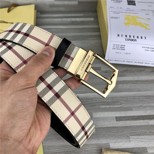 

belt designer belts classic plaid mens belts designer belt luxury belt leather belts womens big gold pin buckle with box, Black;brown
