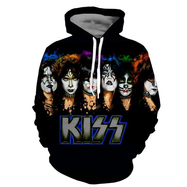 

band rock 3d print hoodies men harajuku funny pullover streetwear hip hop tracksuit jacket long sleeve, Black