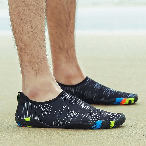 

size26-46 aqua shoes breathable beach sandals summer water shoes quick dry wading slippers swimming diving socks barefoot, Black