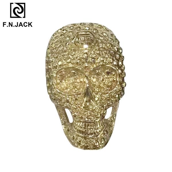 

new arrival skull metal accessories for belts 2019 cool designed luxury buckle three colors available, Black;brown