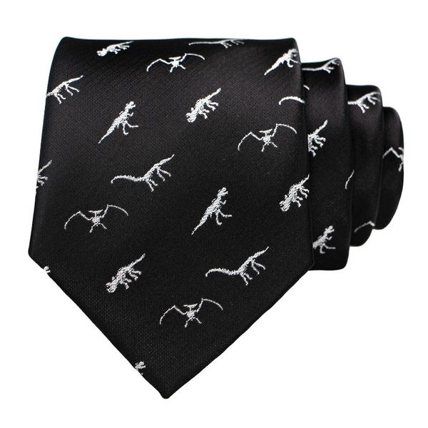 

2020 new design animal tie for men silk woven necktie dinosaur snail flamingo jacquard fashion party wedding gravata ties, Black;blue