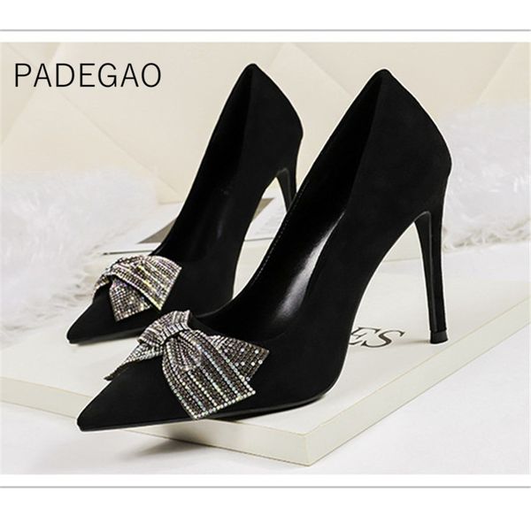 

womens shoes 2019 high heels elegant party pumps fashion korean crystal luxury heels, Black