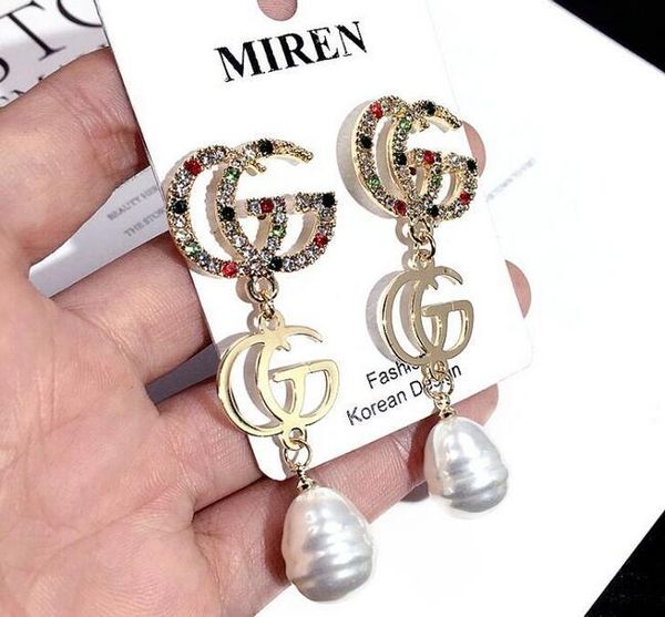 

9361 vintage earrings for women color golden geometric statement earrings 2019 metal earing hanging trend jewelry, White
